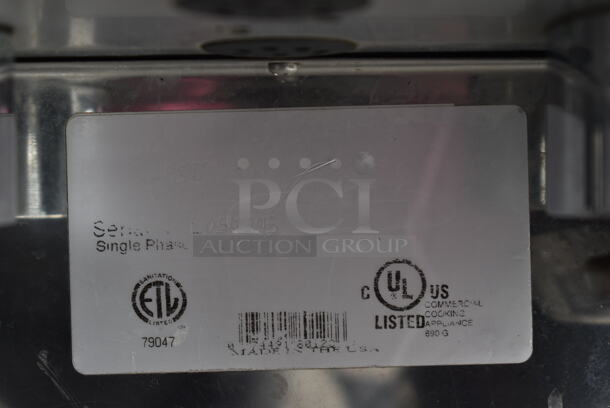Grindmaster 245OQ Espressimo Stainless Steel Commercial Countertop 2 Group Espresso Machine w/ 2 Portafilters and Steam Wands. 208/240 Volts, 1 Phase.  - Image 6 of 7