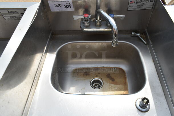 Krowne KR18-18DST Stainless Steel Commercial Single Bay Sink w/ Faucet and Handles. Bay 14x10.5 - Image 2 of 3