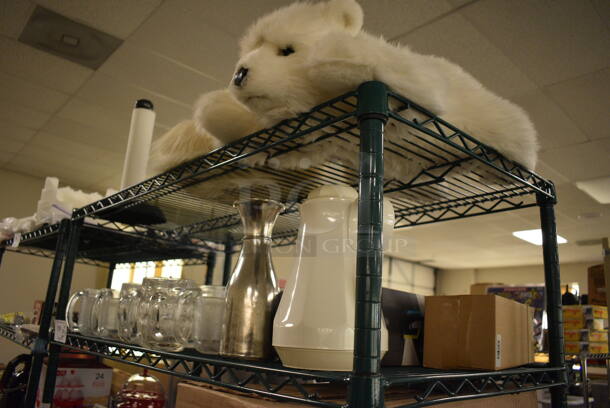 ALL ONE MONEY! Tier Lot of Various Items Including Paper Towel Holder, Cat Stuffed Animal, Bear Stuffed Animal, Glassware, Tumbler, and Sensor Soap Pump - Image 2 of 6