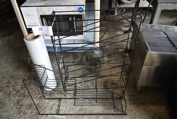 ALL ONE MONEY! Lot of Metal Wire Racks and Plastic Wrap Roll - Image 1 of 5