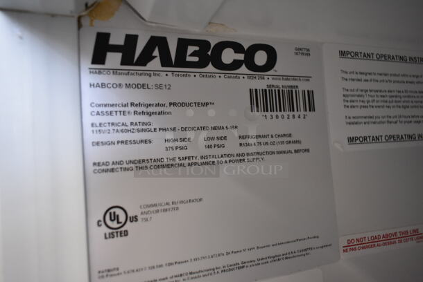 Habco SE12 Metal Commercial Single Door Reach In Cooler Merchandiser w/ Poly Coated Racks. 115 Volts, 1 Phase. Tested and Working! - Image 3 of 3