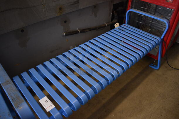 Blue Metal Bench. 60x26x24.5 - Image 2 of 4