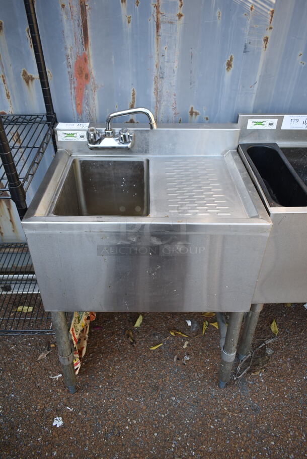 Regency 600B1101412 RT Stainless Steel Commercial Single Bay Sink w/ Right Side Drain Board, Faucet and Handles. Bay 10x14 - Image 1 of 4