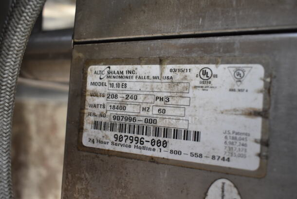 Alto Shaam 10.10 ES Stainless Steel Commercial Combitherm Convection Oven on Stand. 208-240 Volts, 3 Phase. - Image 3 of 3
