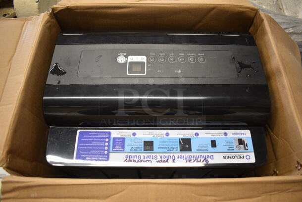 IN ORIGINAL BOX! Pelonis PAD50P1ABL Metal 50 Pint Dehumidifier. 16x12x26 - Image 1 of 6