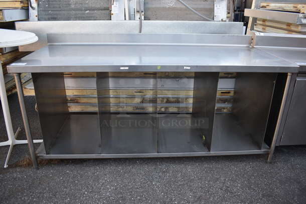 Stainless Steel Table w/ Back Splash and Under Shelf. 84x36x41 - Image 2 of 5