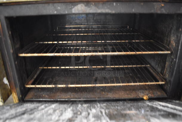 Imperial Stainless Steel Commercial Natural Gas Powered 10 Burner Range w/ 2 Ovens, Over Shelf and Back Splash on Commercial Casters. 60x32x56 - Image 6 of 7