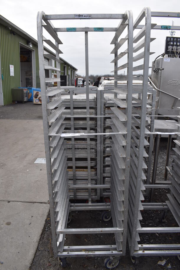 Metal Commercial Pan Transport Rack on Commercial Casters. 20.5x26x70