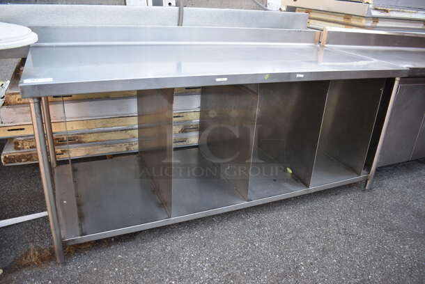 Stainless Steel Table w/ Back Splash and Under Shelf. 84x36x41 - Image 3 of 5