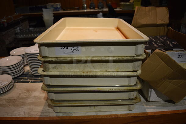 5 White Poly Dough Bins. 18x26x3. 5 Times Your Bid! (bar)