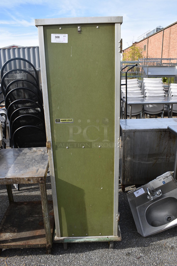 Cres-Cor 100-1841 Metal Commercial Enclosed Pan Transport Rack on Commercial Casters. 21x28x70