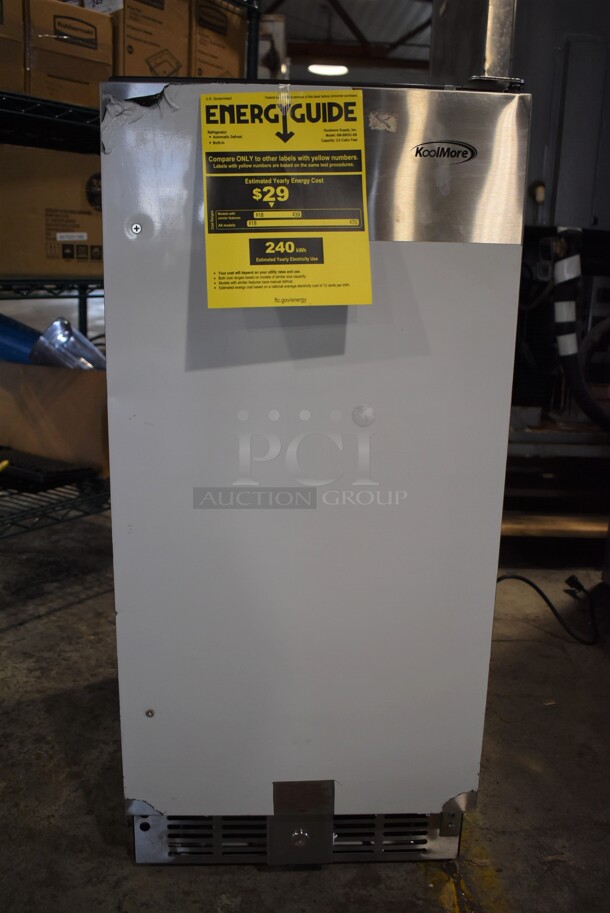 BRAND NEW SCRATCH AND DENT! KoolMore KM-BIR3C-SS Stainless Steel Commercial Single Door Cooler. 115 Volts, 1 Phase. Tested and Working!