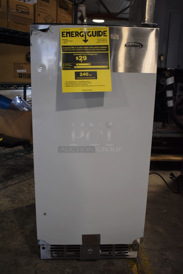 BRAND NEW SCRATCH AND DENT! KoolMore KM-BIR3C-SS Stainless Steel Commercial Single Door Cooler. 115 Volts, 1 Phase. Tested and Working! - Image 1 of 7