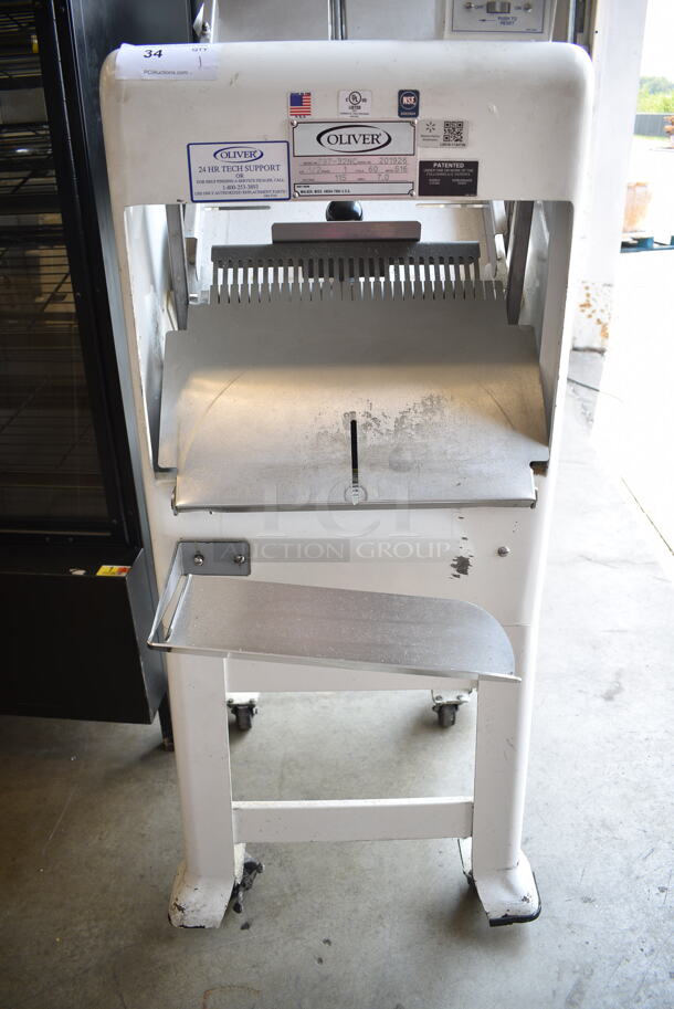 Oliver 797-32NC Metal Commercial Floor Style Bread Loaf Slicer on Commercial Casters. 115 Volts, 1 Phase. Tested and Working! - Image 4 of 8