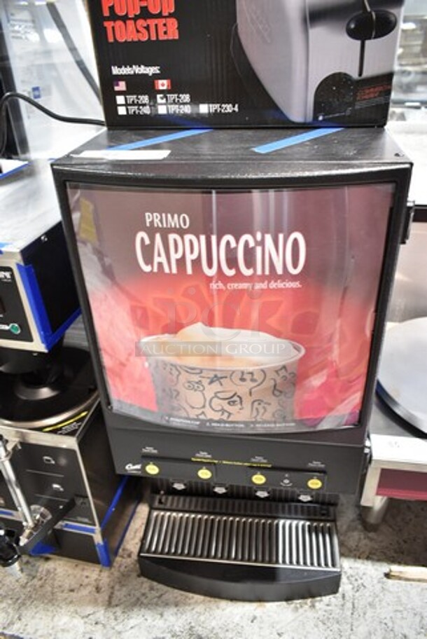 BRAND NEW SCRATCH AND DENT! Curtis CAFEPC4CS10000 Stainless Steel Countertop Cafe Series Primo PC4 Four Station Cappuccino Machine with Four 4 lb. Hopper. 120 Volts, 1 Phase.  - Image 2 of 5