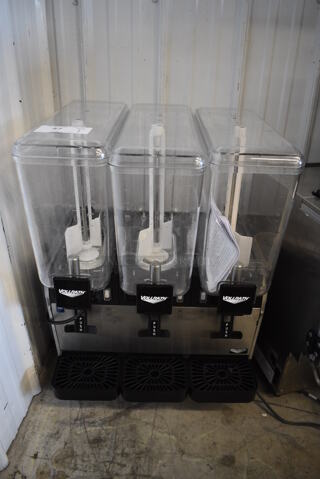Vollrath Stainless Steel Commercial Countertop 3 Hopper Refrigerated Beverage Machine. 21x19x30.5. Tested and Working!