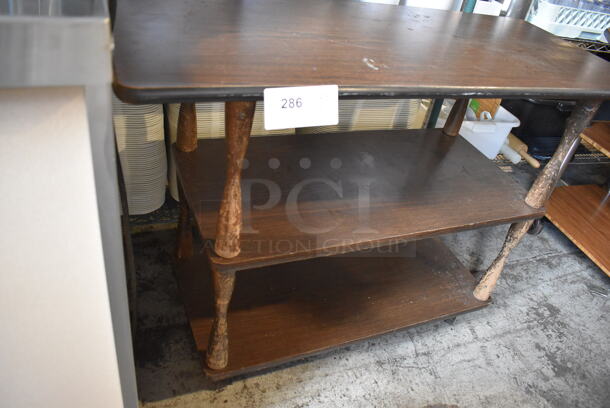 Wooden 3 Tier Cart on Commercial Casters. 42.5x18x31.5 - Image 2 of 5