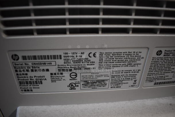 HP LaserJet M5035 MFP Floor Style Printer. 100-127 Volts, 1 Phase. 29x29x47 - Image 11 of 12