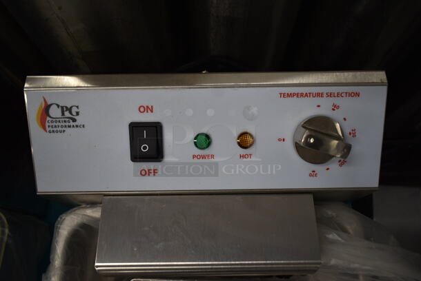 BRAND NEW SCRATCH AND DENT! Cooking Performance Group CPG 351EF302 Stainless Steel Commercial 30 lb. Dual Tank Heavy-Duty Electric Countertop Fryer w/ 2 Metal Fry Baskets. 208-240 Volts, 1 Phase. - Image 4 of 7