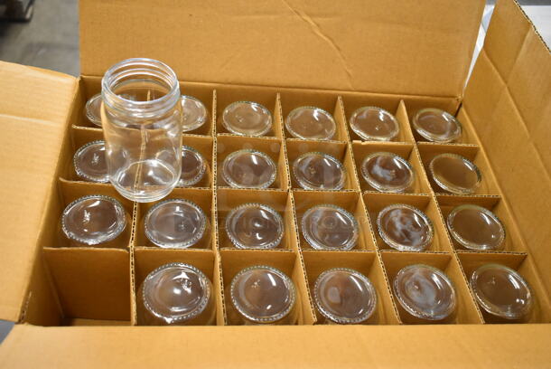 Box of 24 BRAND NEW IN BOX! Econo 8 oz Glass Jars. - Image 3 of 7