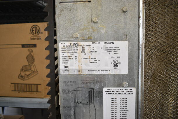 Manitowoc SY0424A Stainless Steel Commercial Ice Machine Head on Manitowoc S420 Commercial Ice Bin. 115 Volts, 1 Phase.  - Image 7 of 8