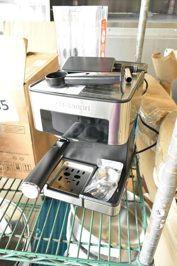 BRAND NEW SCRATCH AND DENT! 2023 Chefman Metal Countertop Espresso Machine. 115 Volts, 1 Phase. Tested and Working!  - Image 3 of 11