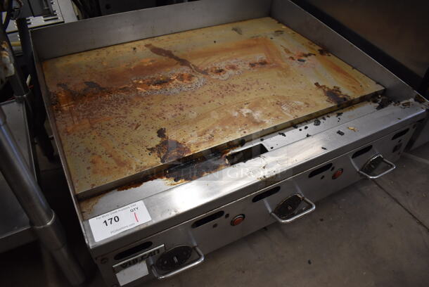 Vulcan SA36-107 Stainless Steel Commercial Countertop Natural Gas Powered Flat Top Griddle w/ Thermostatic Controls. 36x32x16 - Image 6 of 7