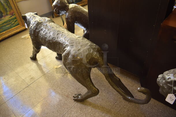 AWESOME! Bronze Painted Jaguar Statue. - Image 7 of 7