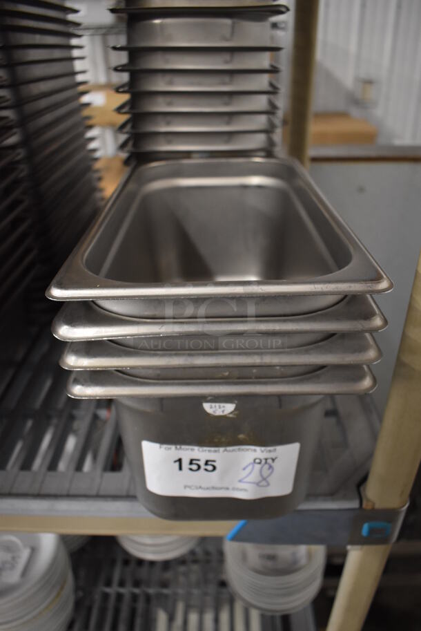 28 Stainless Steel 1/3 Size Drop In Bins. 1/3x6. 28 Times Your Bid!