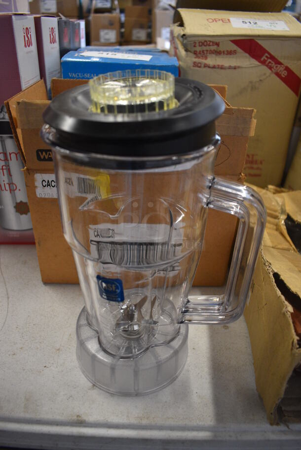BRAND NEW IN BOX! Waring Clear Poly Blender Pitcher and Lid. 7x5x10