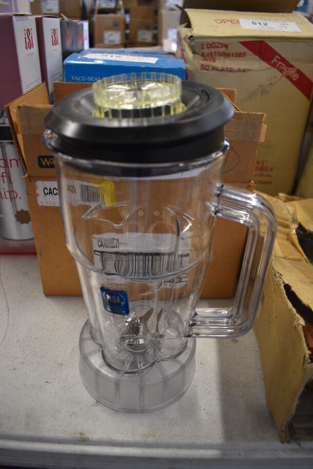 BRAND NEW IN BOX! Waring Clear Poly Blender Pitcher and Lid. 7x5x10 - Image 1 of 3