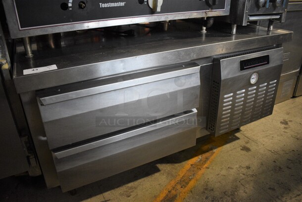 Continental Stainless Steel Commercial 2 Drawer Chef Base. 115 Volts, 1 Phase. 51x34x25.5. Tested and Working!