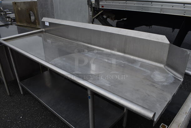 Stainless Steel Commercial Left Side Clean Side Dishwasher Table w/ Metal under Shelf. 85x30x45 - Image 3 of 4