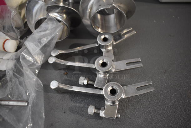 ALL ONE MONEY! Lot of Various Ice Cream Machine Parts Including Front Piece, 2 Augers, Drip Tray Grate, 4 Knobs and 3 Handles - Image 3 of 5