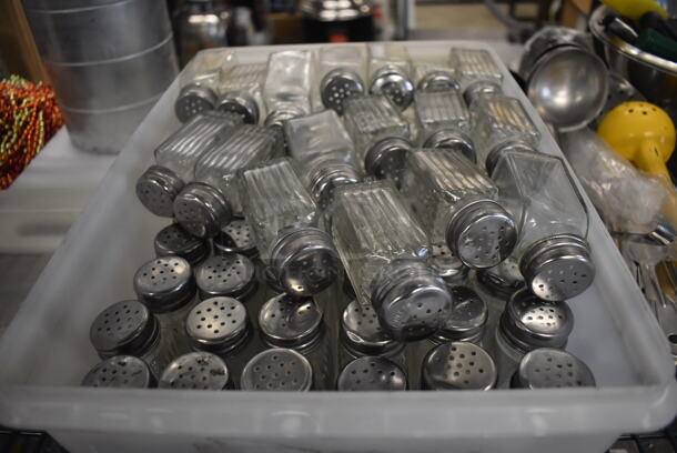 ALL ONE MONEY! Tier Lot of Various Glasses Including Salt Shakers, Metal Pitcher and Utensils - Image 4 of 6