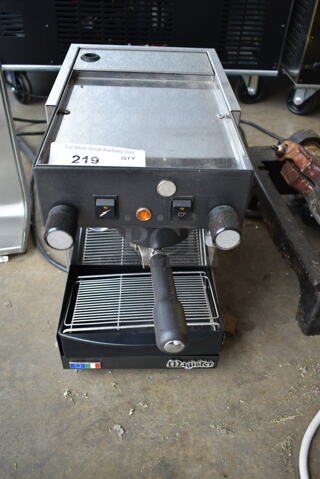 Magister Stainless Steel Commercial Countertop Single Group Espresso Machine w/ Portafilter and Steam Wand. 115 Volts, 1 Phase. 
