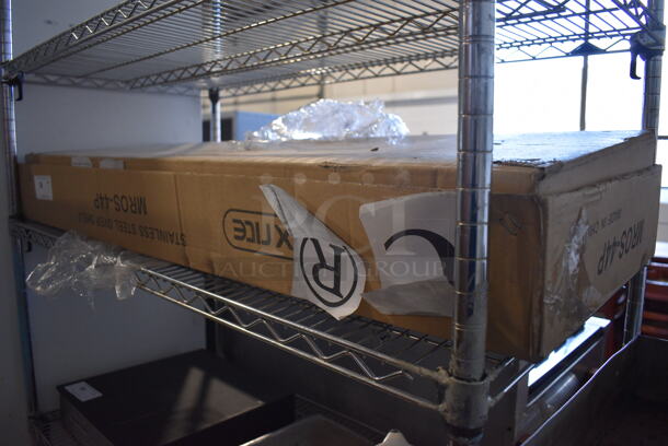 BRAND NEW IN BOX! Mix Rite Model MROS-44P Stainless Steel Double Over Shelf for Prep Table. Stock Picture Used For Gallery Picture - Image 2 of 5
