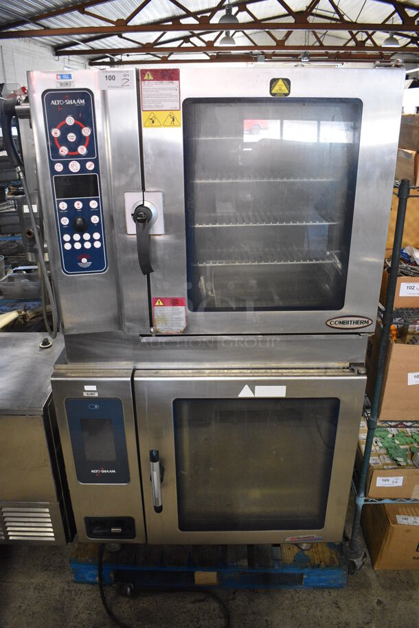 2 Alto Shaam Stainless Steel Commercial Electric Powered Combitherm Convection Ovens; 2020 CTP7-20E and 2013 10.10 ES. 208-240 Volts, 3 Phase. 44x44x76. 2 Times Your Bid!