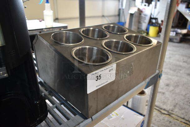 Winco Metal Countertop 6 Well Silverware Holder. - Image 3 of 5