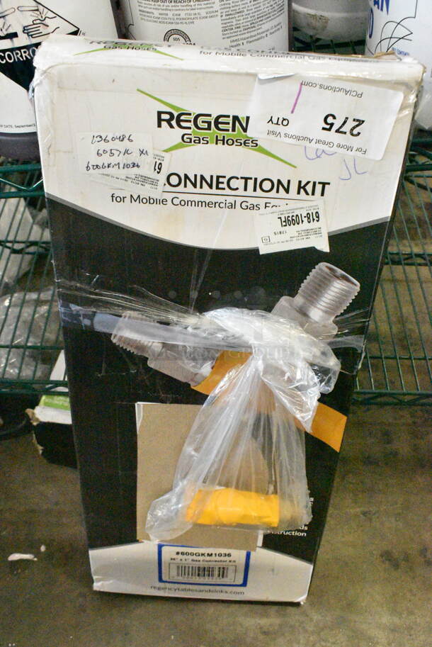 BRAND NEW SCRATCH AND DENT! Regency 600GKM1036 36" Mobile Gas Connector Hose Kit with 2 Elbows, Full Port Valve, Restraining Device, and Quick Disconnect - 1" - Image 2 of 4