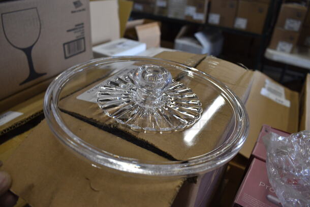 12 BRAND NEW IN BOX! Clear Round Lids. 7x7x1. 12 Times Your Bid! - Image 2 of 3