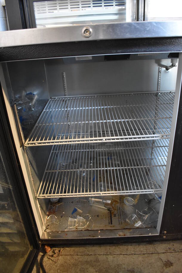 Beverage Air BB68HC-1-G-B Metal Commercial 2 Door Back Bar Cooler Merchandiser. 115 Volts, 1 Phase. 69x29x37.5. Tested and Working! - Image 6 of 8