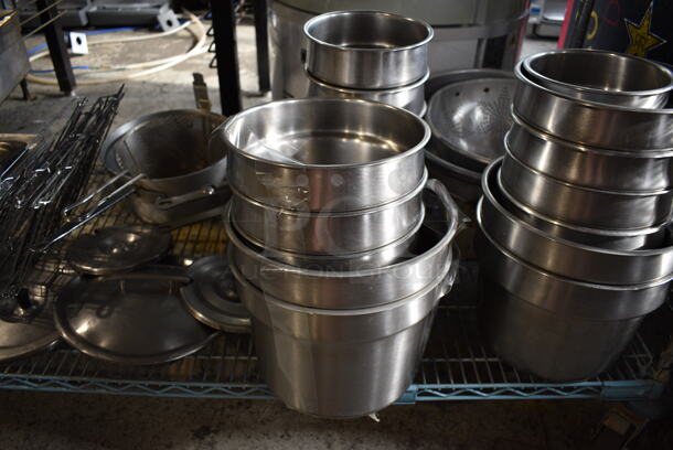 ALL ONE MONEY! Tier Lot of Various Metal Items; Cylindrical Bins, Sauce Pans and Colander - Image 4 of 8