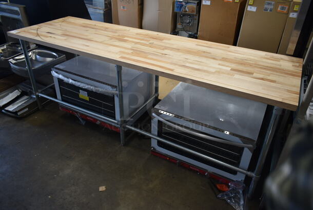 BRAND NEW SCRATCH AND DENT! Regency 600TWOB3096G Butcher Block Table on Metal Frame.
