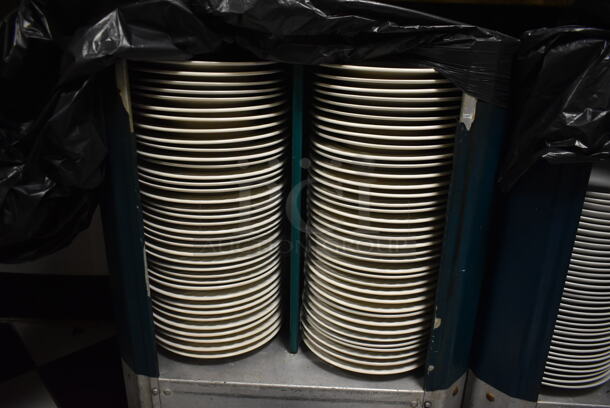 Metal Commercial Dish Carts on Commercial Casters w/ Contents Including Ceramic Plates. (ice room) - Image 3 of 4