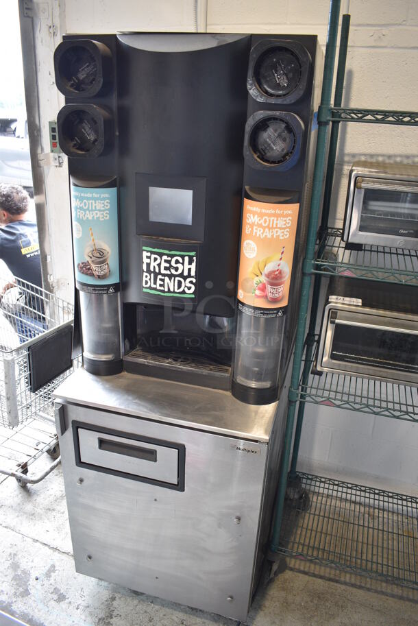 	2016 Multiplex Model MB-8-1 Stainless Steel Commercial Blend In Cup Workstation on Single Door Undercounter Cooler. 115 Volts, 1 Phase. 26x33x75. Tested and Powers On But Shows Dispenser Error - Image 3 of 6