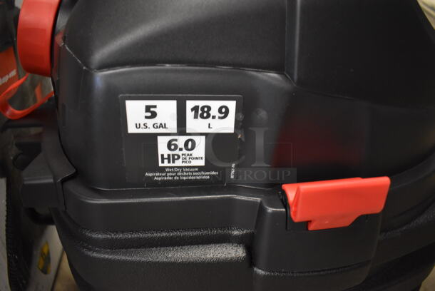 BRAND NEW IN BOX! Shop-Vac 5872911 5 Gallon 6.0 Peak HP Portable Polyethylene Wet / Dry Vacuum with Tool Kit. 16x17x17. Tested and Working! - Image 8 of 12