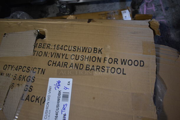 BRAND NEW Boxes of 4 Lancaster Table & Seating 164CUSHWDBK Vinyl Cushion for Wood Chair / Barstools. - Image 4 of 5