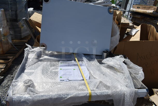 2 BRAND NEW SCRATCH AND DENT! Items; Choice 922T20030 33 3/4" x 21" x 37" Knocked Down 24 Gauge Stainless Steel 3 Shelf Utility Cart and Regency Work Tabletop. 2 Times Your Bid! - Image 4 of 6