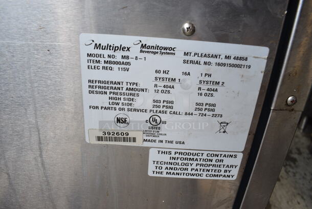 	2016 Multiplex Model MB-8-1 Stainless Steel Commercial Blend In Cup Workstation on Single Door Undercounter Cooler. 115 Volts, 1 Phase. 26x33x75. Tested and Powers On But Shows Dispenser Error - Image 4 of 6